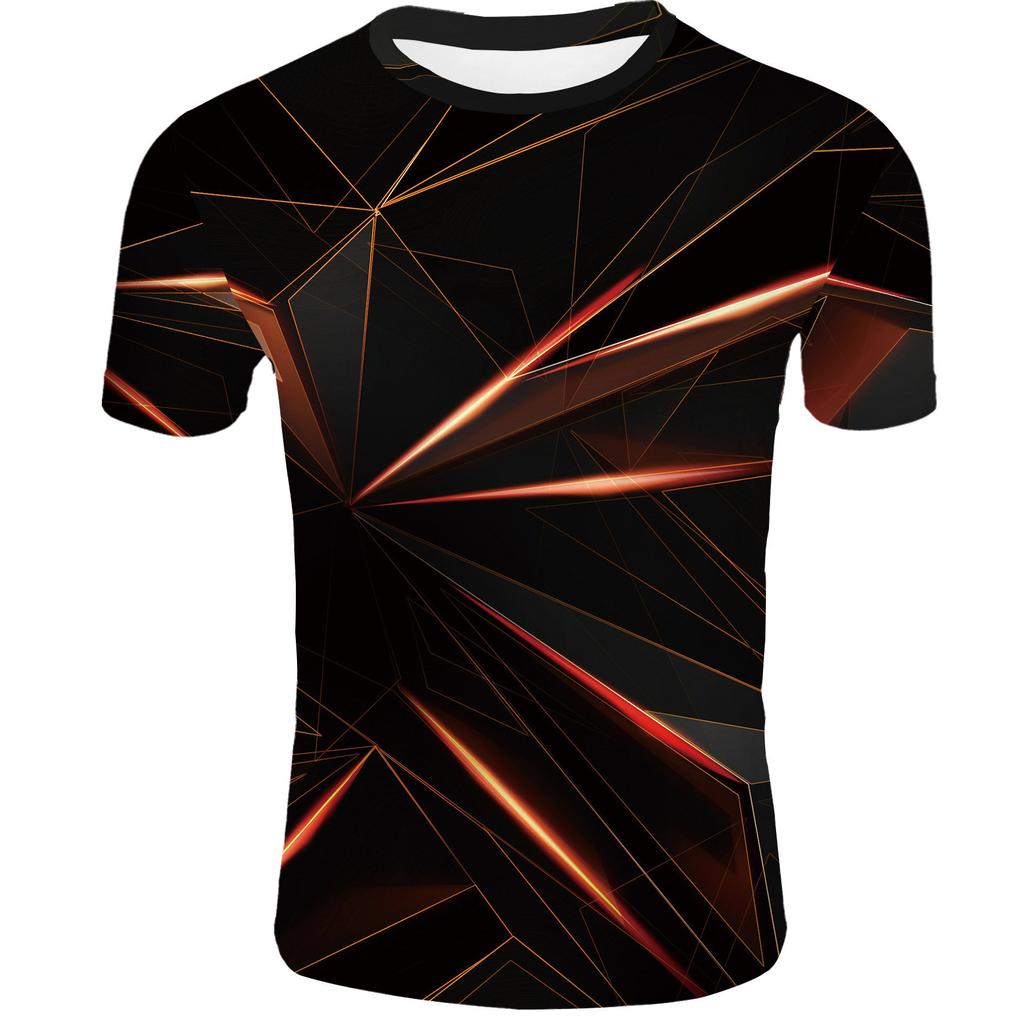 Creative 3D Digital Printed T-shirt for Men's Short Sleeves Tops