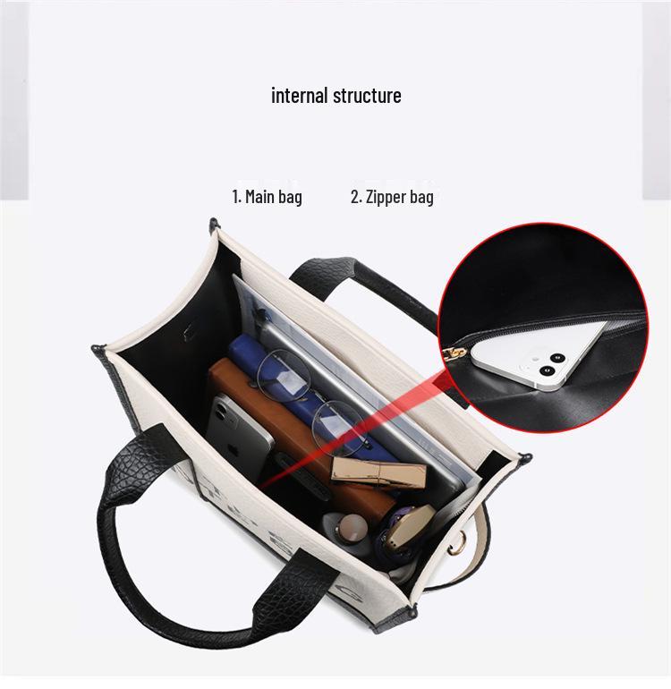 Two-Tone European & American Fashion Shoulder and Crossbody Large Tote Bag