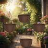 Outdoor Fabric Hanging Planters With Chains For Balcony Garden Decoration