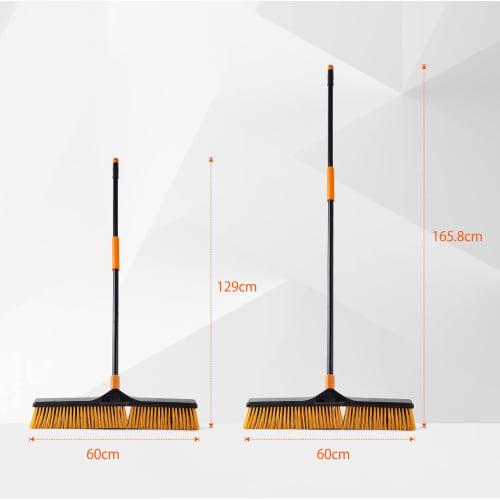 CLEANHOME Профессиональная палубная щетка, ширина 60 см, регулируемая длина (129см-166см), Подходит для балконов, улицы, полов и садов, чистящие средства