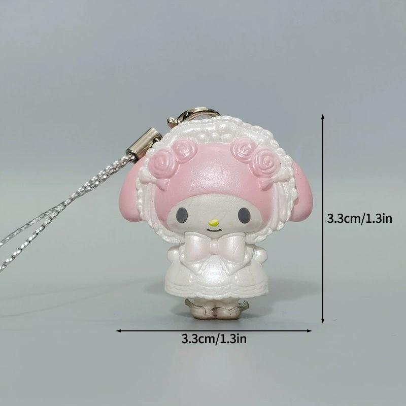 Милые Брелоки KT Cat Melody Kuromi Мультяшные Брелки Hello Kitty Шнурок для Мобильного Телефона Шармы для Девочек Цепочки для Телефона Аксессуары