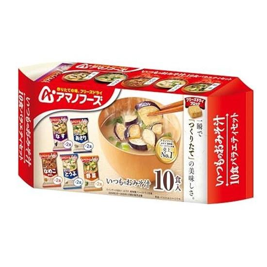 Набор из 10 порций супа мисо Amano Foods, ассорти