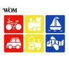 Reusable Paint Stencil 6 Pcs Painting Template Stencils, 5.5x5.9 Inch Washable DIY PP Plastic Art Stencils for Wood Paper Fabric, Home Decor