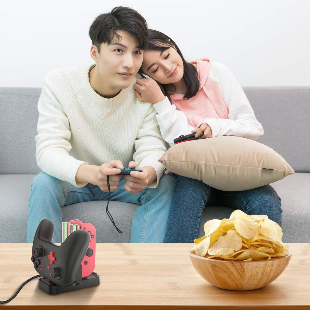 Подставка для зарядки Pro-контроллера для Nintendo Switch 3-сторонняя зарядка KINGTOP Держатель-зарядка для контроллера Nintendo Switch Prow с зарядкой