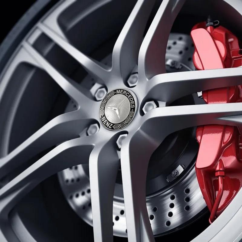 For Benz 4Pcs 56mm Car Wheel Center Hub Cap Stickers Decorative Accessories Exclusive AMG W124 W203 W204 SPRINTER V CLASS VIANO