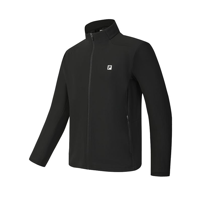 Fila Серия для фитнеса Простая Классическая Повседневная Спортивная Тренировочная Удобная Универсальная Вязаная Куртка Мужские Куртки Глубокий Черный A11M611504FBK