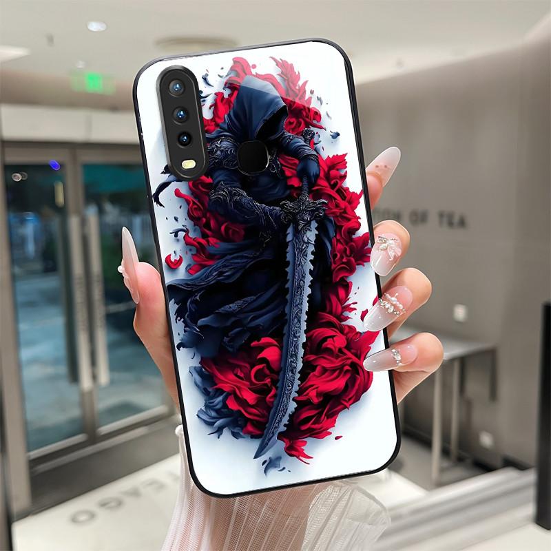 Красивый Цветок Милые Кошки Чехол Для Vivo Y11 2019 1906 Y12 Y17 Y15 Y19 Закаленное Стекло Чехол Для Телефона Защитная Крышка Жесткий Корпус