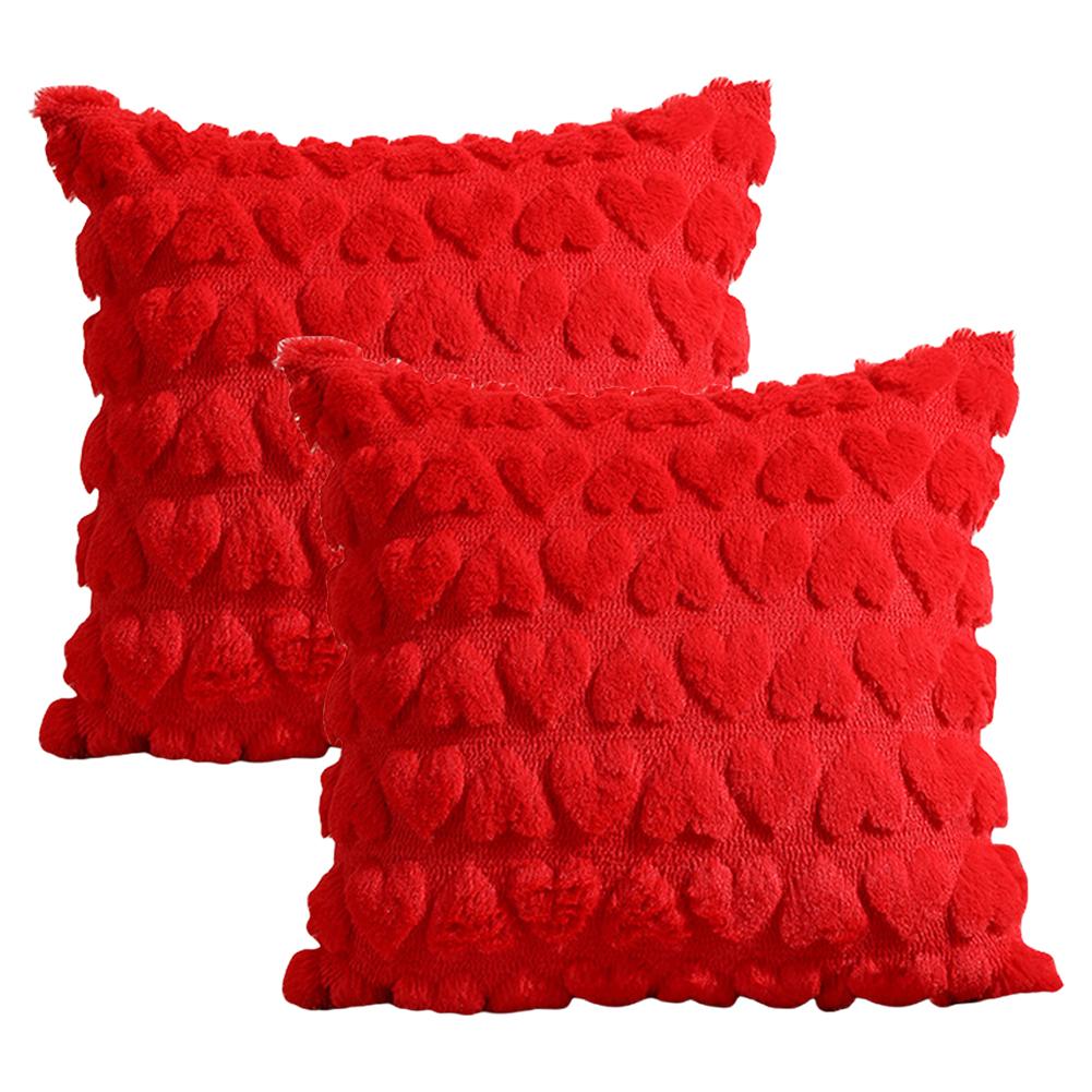 2 шт. плюшевая наволочка в виде сердца, наволочка с надписью «Love Throw», наволочка из искусственного меха 18x18 дюймов, мягкая наволочка для дивана