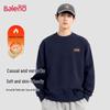 Baleno Men's 410g Heavyweight Fleece-Lined Crew Neck Sweatshirt with Plaid Texture