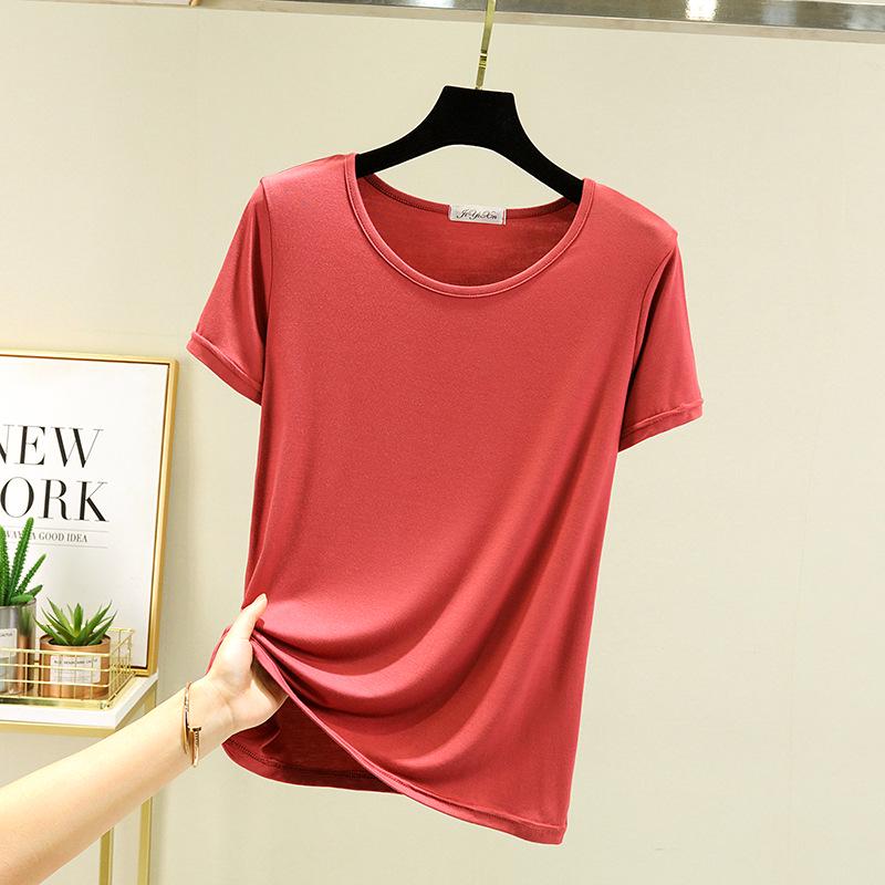 Женский универсальный летний топ с коротким рукавом 2025: Похудение, Свободный крой, Повседневная базовая футболка