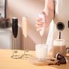 Compact Electric Milk Frother with Stand - Battery-Powered Coffee and Egg Beater