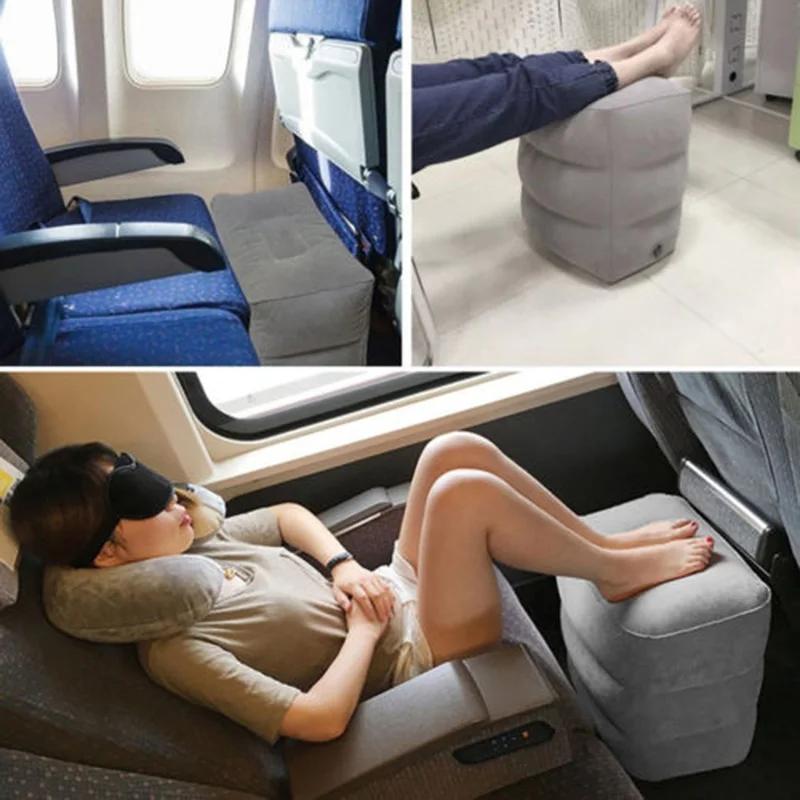 PVC Kids Flight Sleeping Footrest Pillow Resting Pillow On Airplane Car Bus Pillow 3Layers Inflatable Travel Foot Rest Foot Pad