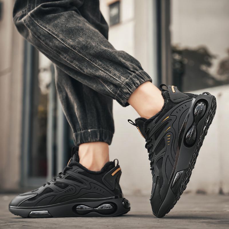 2024 Мужские кроссовки высокого качества Зимние дышащие Модные для бега Мужская спортивная обувь Теплая плюшевая подкладка Удобная классическая повседневная обувь