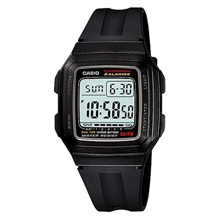 Casio Базовые цифровые F-201WA-1A (Серый/черный)