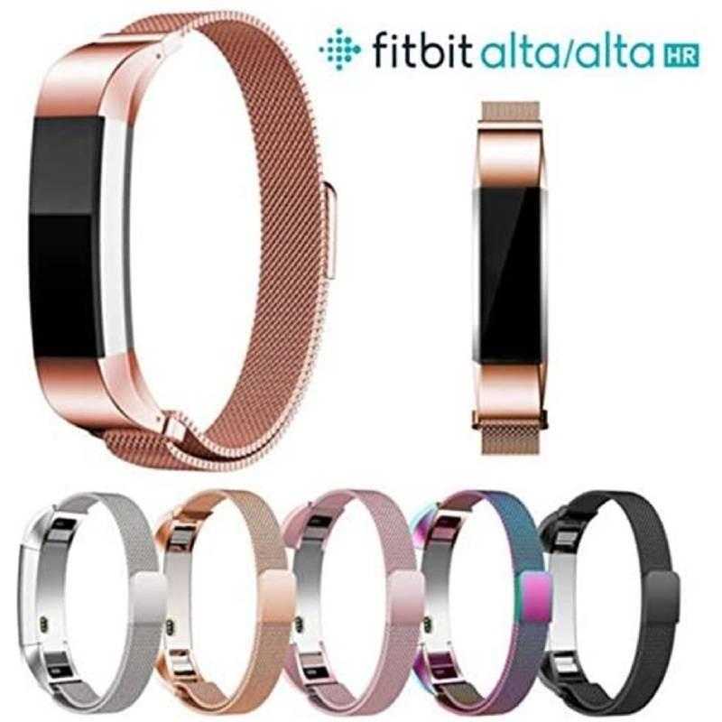 Элегантный металлический сетчатый миланский ремешок для Fitbit Alta, магнитный ремешок из нержавеющей стали
