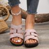 Женские модные тапочки на толстой подошве, летние тапочки с ремешком на щиколотке, женские легкие нескользящие повседневные сандалии на платформе для отдыха на открытом воздухе
