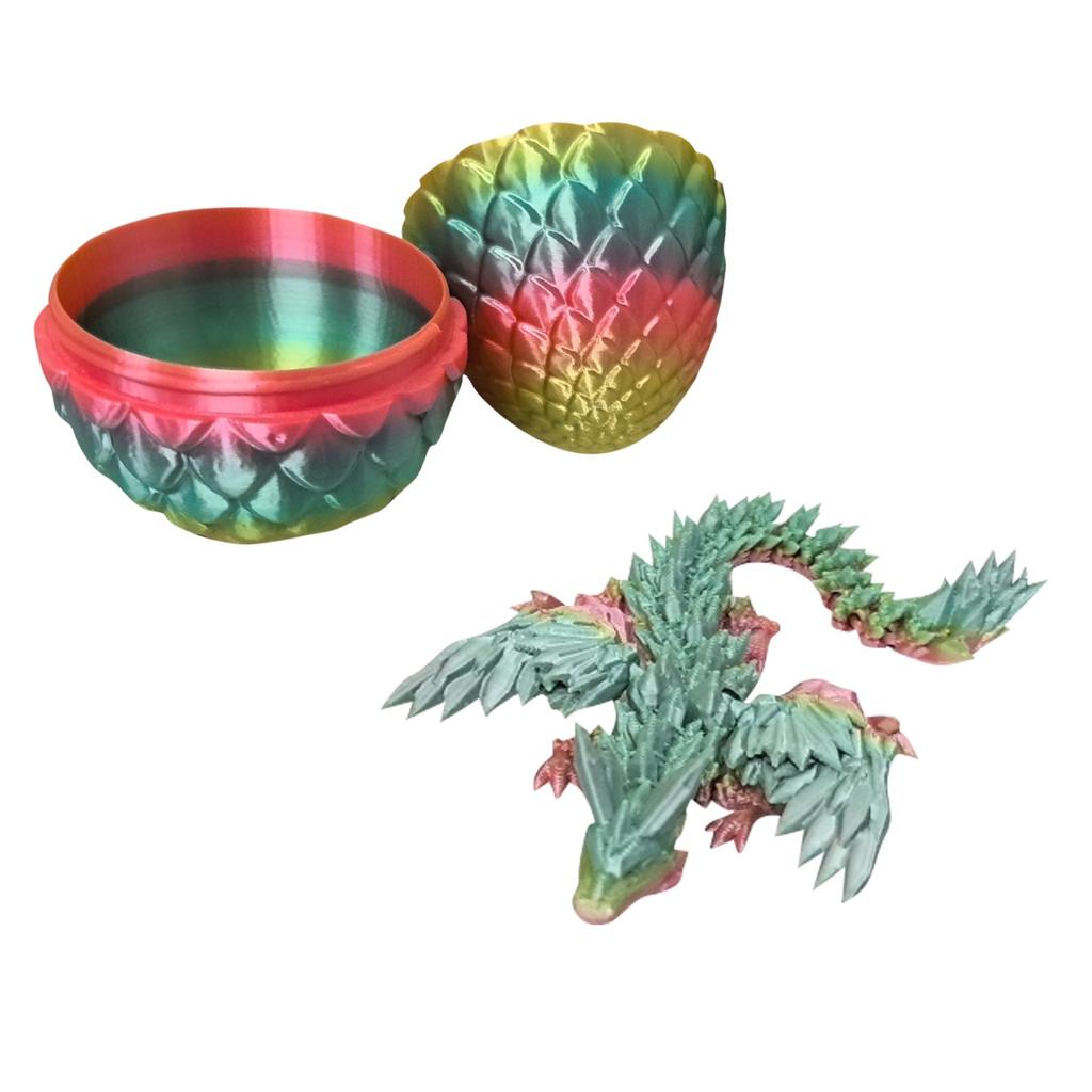 Таинственный дракон с яйцом, Дракон с яйцом, напечатанный на 3D-принтере, Гибкий дракон с шарнирами и яйцами, Подарочная игрушка, напечатанная на 3D-принтере