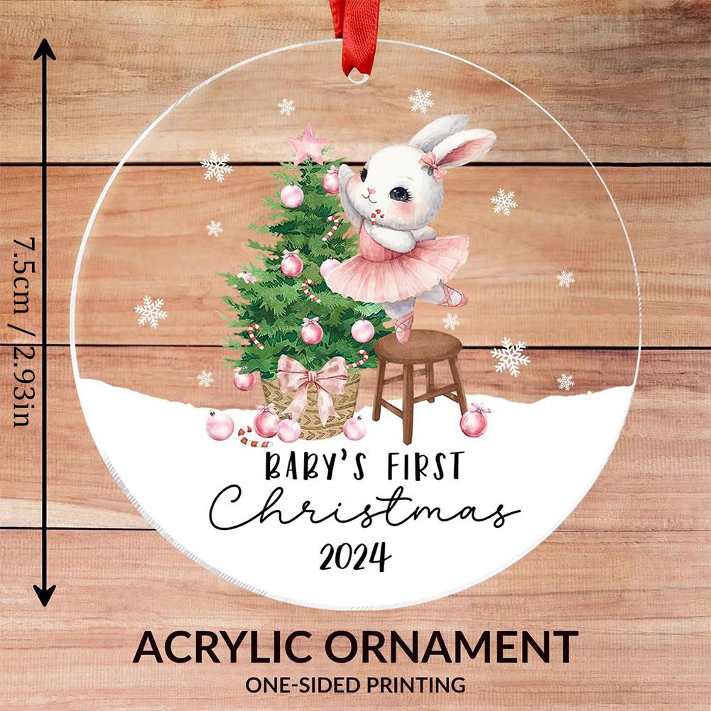Baby's First Christmas Round Acrylic Christmas Ornaments Making Crafts Christmas Decorations Pe Q1T4