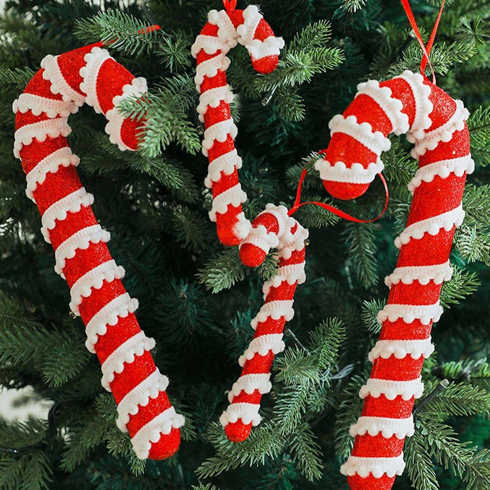 2pcs Twisted Christmas Foam Candy Cane Mini Christmas Tree Decoration  Party Favors