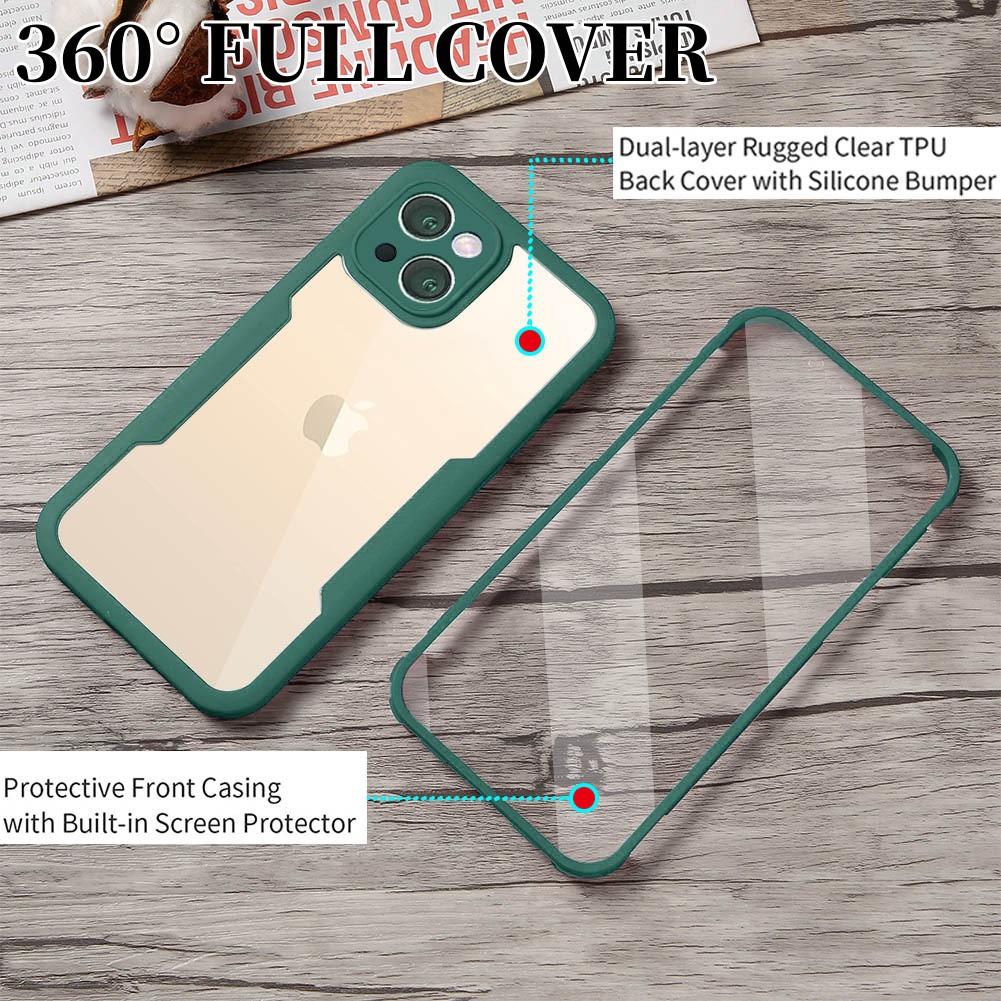 Роскошный чехол с полной защитой 360° для iPhone 16 15 14 Plus 13 12 Pro Max Двусторонний мягкий чехол для iPhone 11 X XR XS Max