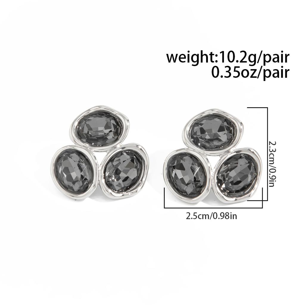 SHIXIN Exquisite Shiny Acrylic Rhinestone Stud Earrings Women Trendy Irregular Geometric Piercing Earrings Jewelry Accessories