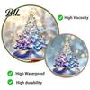 Stained Glass Decorative Decals Style Christmas Tree Static Window Cling, Gradient Starry Sky Removable Holiday Xmas Sticker, Reusable PVC Decor