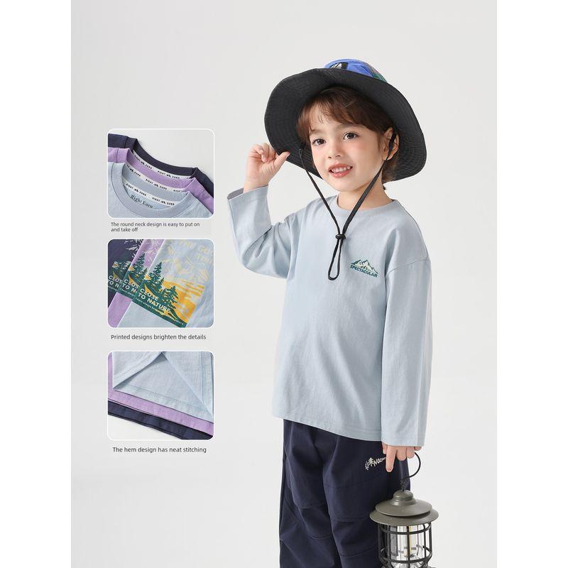 European Style Boys' Outdoor Long-Sleeve T-Shirt Children's Spring and Autumn Antibacterial Top 2026 New Children's Clothing Baby Base Layer Shirt