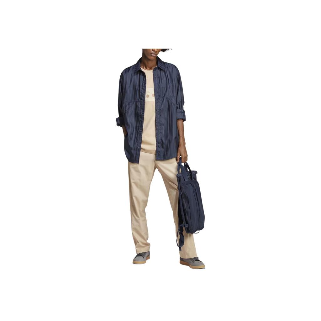 Adidas Рубашка в полоску с заостренным воротником и длинным рукавом Originals Rifta City Boy, мужские рубашки чернильно-синего цвета IC8406