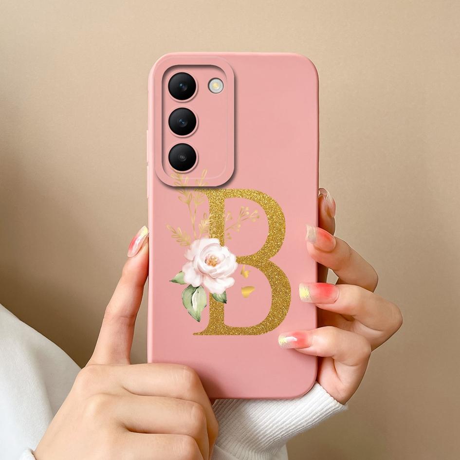Чехол для телефона Vivo V30 SE V40 Pro Lite Y100 (ИДН) V30e T3 Y200e Y100 4G Корпус Модный Цветочный Буквы Мягкий Силиконовый Чехол Ударопрочный Бампер Для Vivo