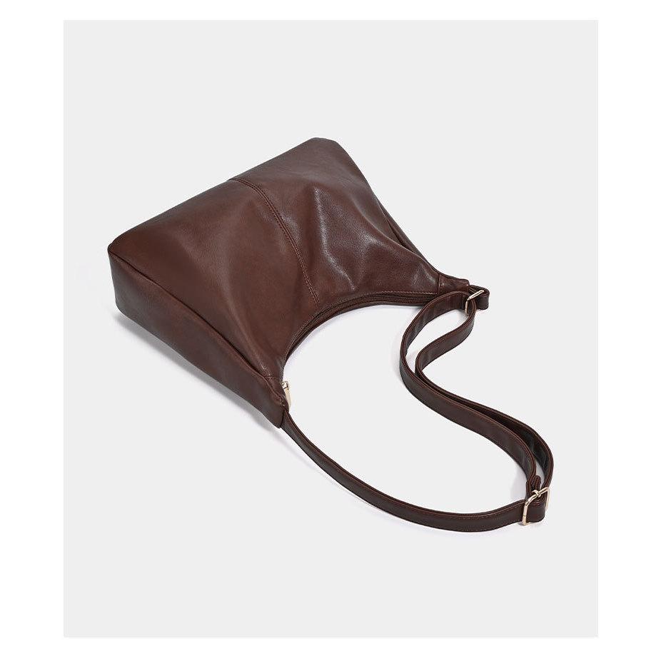 IELGY Ladies Tote Bag Retro Soft Leather Shoulder Large Capacity Lazy Messenger Bag
