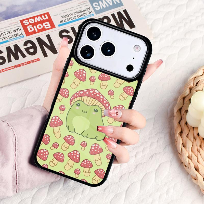 Чехол для телефона с грибной лягушкой Для IPhone 17 16e 15 14 13 12 11 Pro Max Air Mini Мягкая защитная крышка