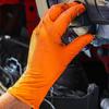 Heavy Duty Orange Nitrile Gloves Industrial Disposable Gloves with Diamond Textured Grip for Mechanic Safety & Work Gloves