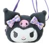 Sanrio Neck Coin Kuromi and PVC Ages 3 and 639702 Face-Shaped Case, Cotton, Polyester, Wallet, Up,