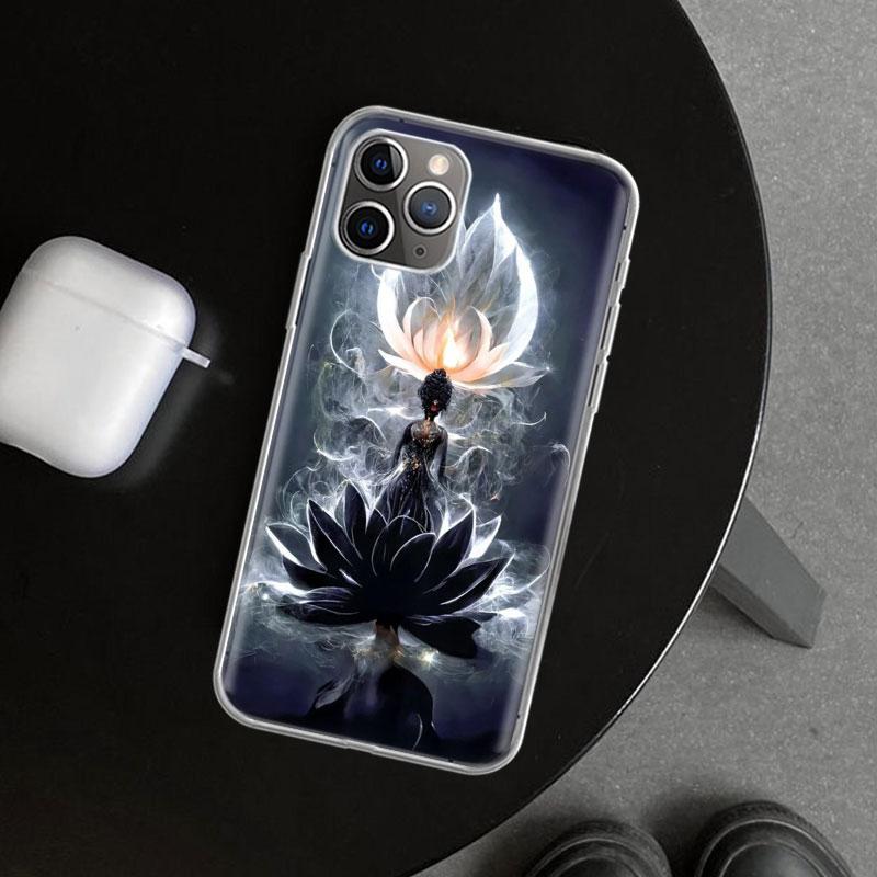 Буддийский Огненный Лотос Чехол для Телефона для iPhone 11 12 13 Mini 14 15 Plus 16 Pro Max 17 Air 7 8 + SE Художественный Индивидуальный Fundas 11 12