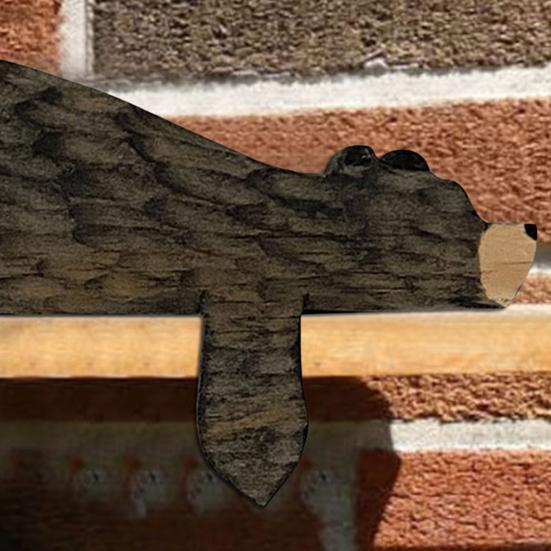 Украшение дверной рамы, очаровательный изысканный деревянный лежащий медведь, дверной топпер, декор для дома