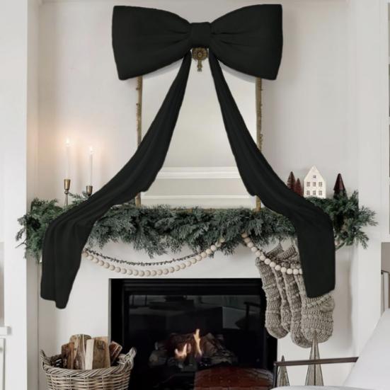 71 дюймовый Рождественский бант-верхушка Красный бархатный Большой бант Рождественское украшение Праздничный декор для Домашних венков Настенный Праздничный