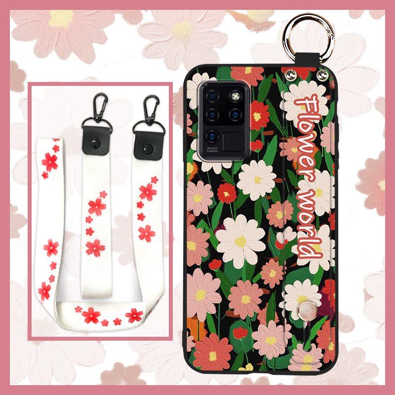 Водонепроницаемый Прочный Чехол для Телефона для Oukitel C21 Наручный Ремешок Наручный Ремешок Ударопрочный Силиконовый Подставка Защитное Кольцо Цветок