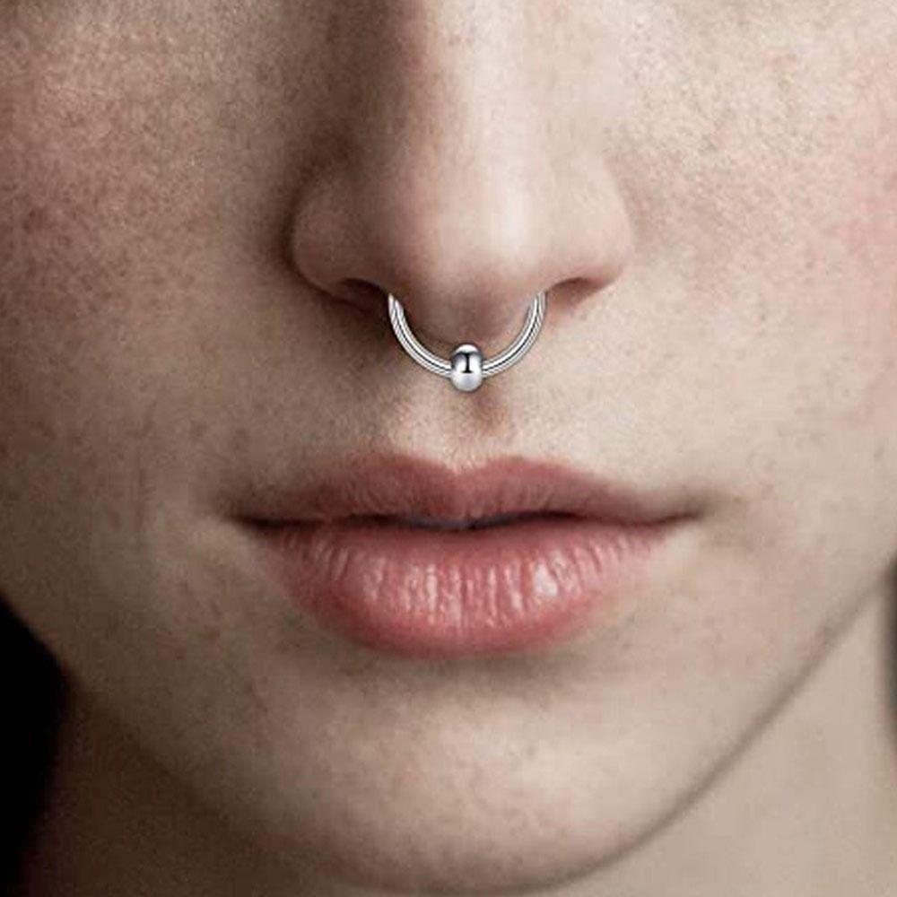 Непирсинг Поддельные Кольца для носовой перегородки Бусины Панк Вечеринка