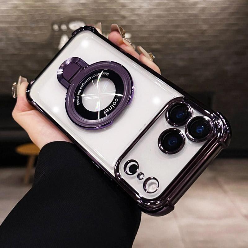 Прозрачный магнитный чехол-подставка для Xiaomi Redmi 15 15C 14C 13X 13C POCO C85 C75 C65 X7 F7 Note 14 Pro Противоударный чехол