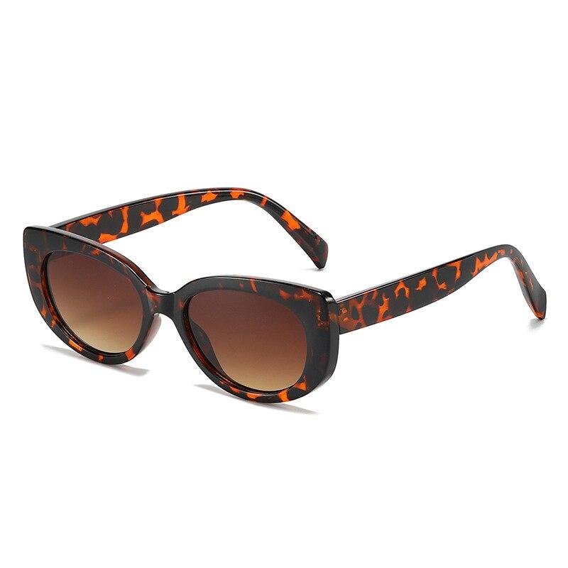 SO & EI маленькие овальные солнцезащитные очки «кошачий глаз» женские модные леопардовые градиентные оттенки UV400 винтажные трендовые мужские солнцезащитные очки