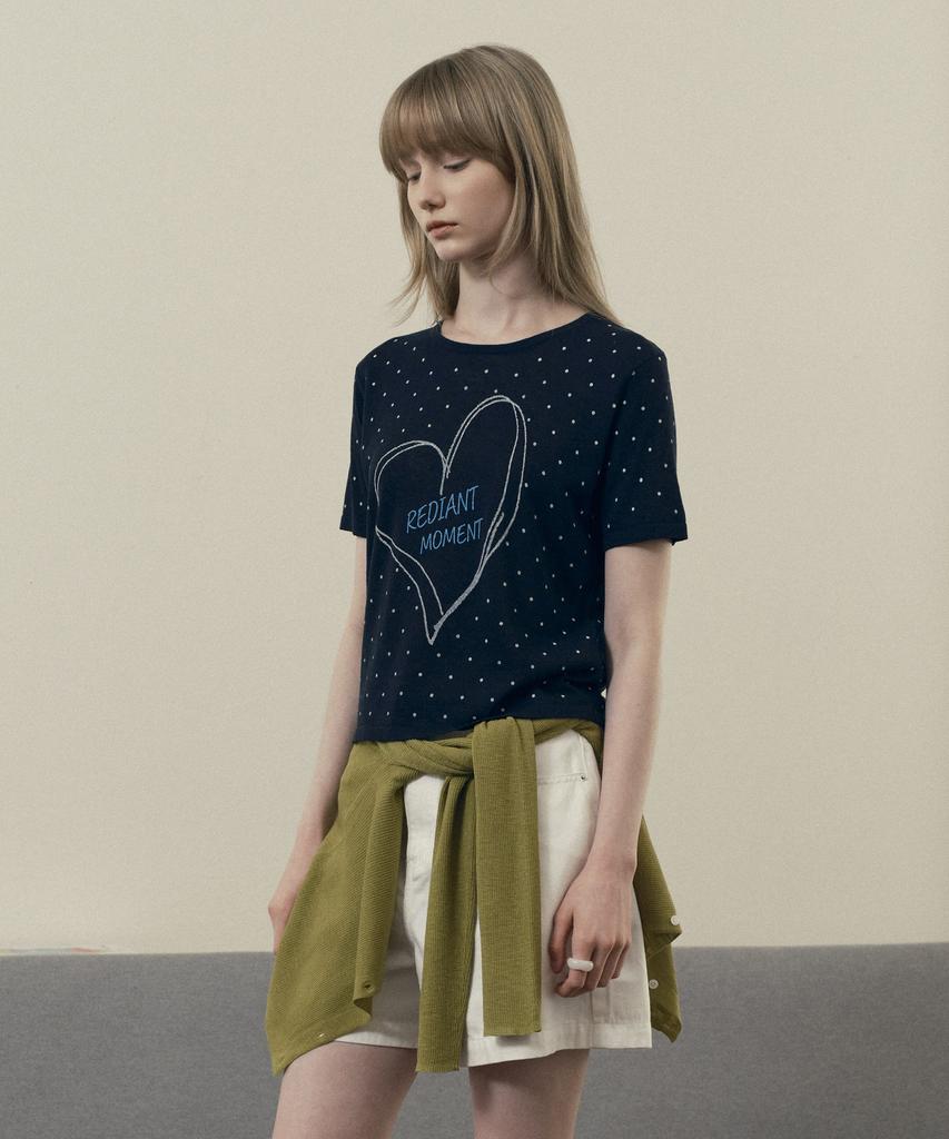 JUCYJUDY Linen Dot Graphic Knit Pullover J1Kt322A