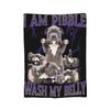 Funny Pibble Meme Wash My Belly Blanket Multi-size Warm Cozy Fluffy  Throw Blankets for Couch Sofa and Bed