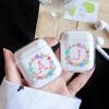 Fashion Floral 26 Letters Alphabet Soft Protector Cover Transparent Box for Apple Airpods 1 2 3 Pro Women Girl AirPods Case