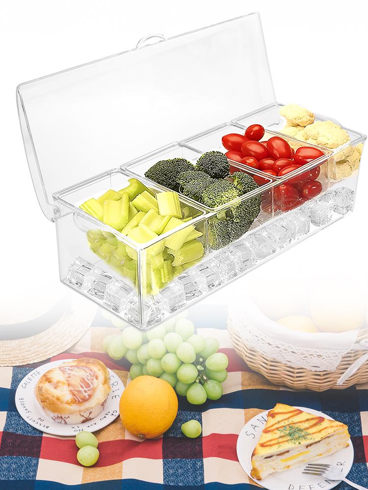 Clear Kitchen Seasoning Box Storage Container Condiment Jars Acrylic Seasoning Box with Cover Fruit Container Condiment Tray