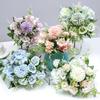 1 Bouquet 220cm Vibrant Color Artificial Flower Non-fading Useful Bride Peony Simulation