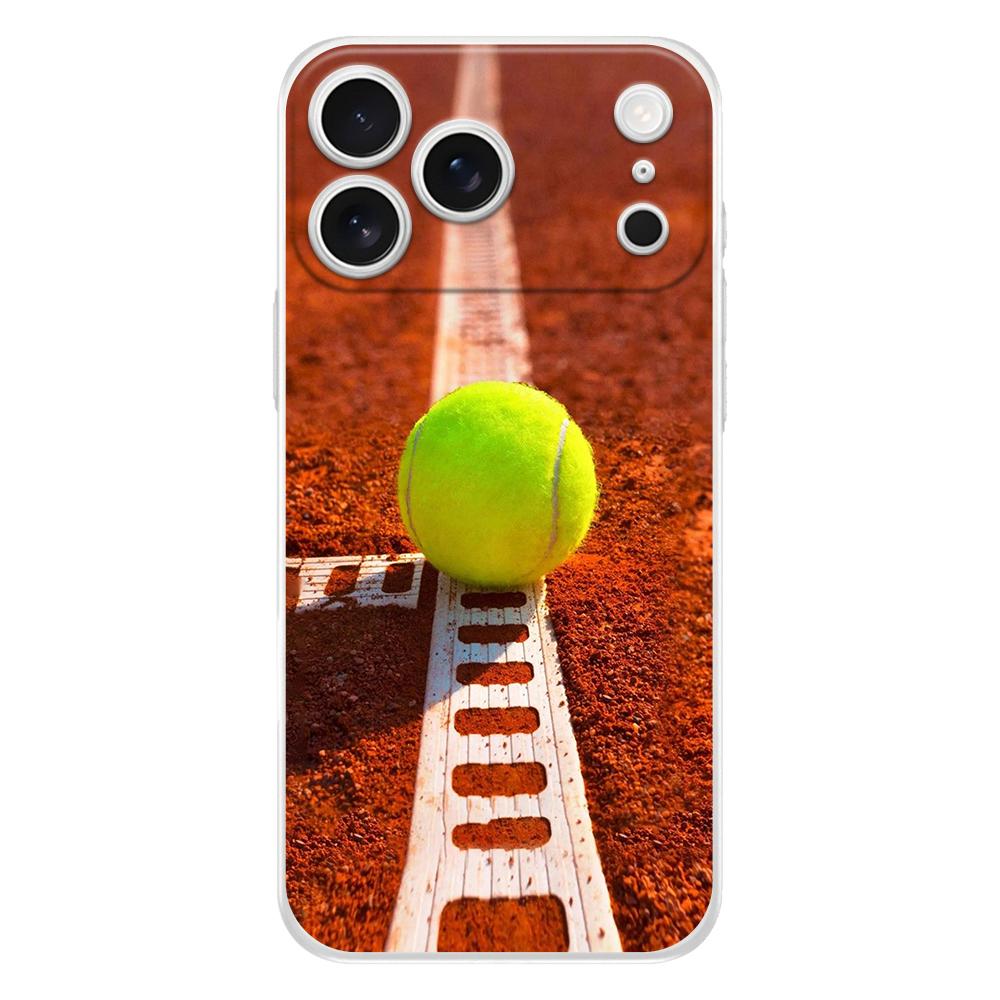 Мягкий прозрачный чехол из ТПУ для телефона iPhone 17 Air 16E 16 11 15 14 Pro MAX 12 13 7 8 Plus SE Пасхальный чехол Защита Спорт Теннис