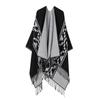 Versatile Travel Shawl, Cold-Proof And Warm In Spring And Autumn, With Thickened Fringed Split Cloak
