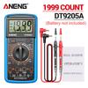 Dt9205a-12 1999 Counts Digital Multimeter Ac/dc Current Voltage Tester Electrical Test Meter Profesional Analog Multimetr