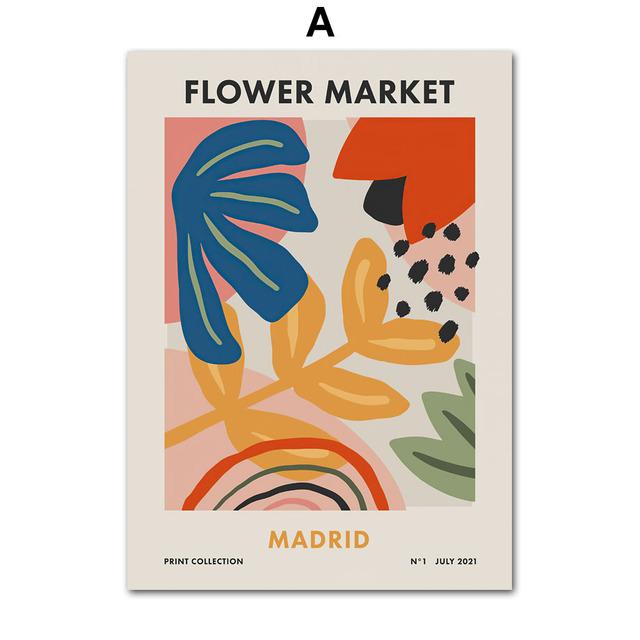 Абстрактные Лас Флорес, Афины, Лондон, цветочный рынок, настенное искусство, холст, постеры, живопись и принты, настенные панно для декора гостиной