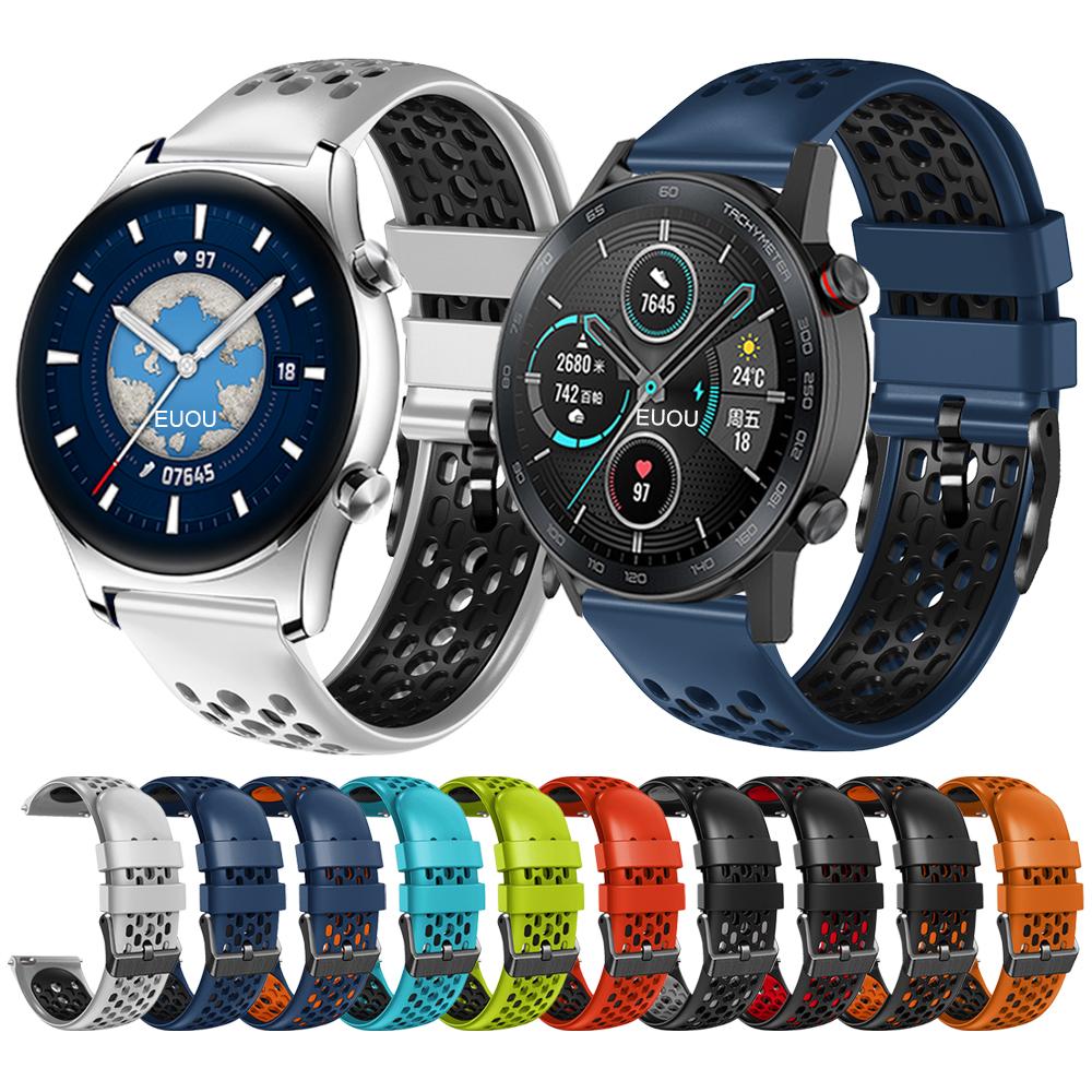 22 мм Запасной ремешок для наручных часов HONOR Watch GS 3/GS Pro/MagicWatch 2 46 мм/Magic Watch Силиконовый ремешок Браслет